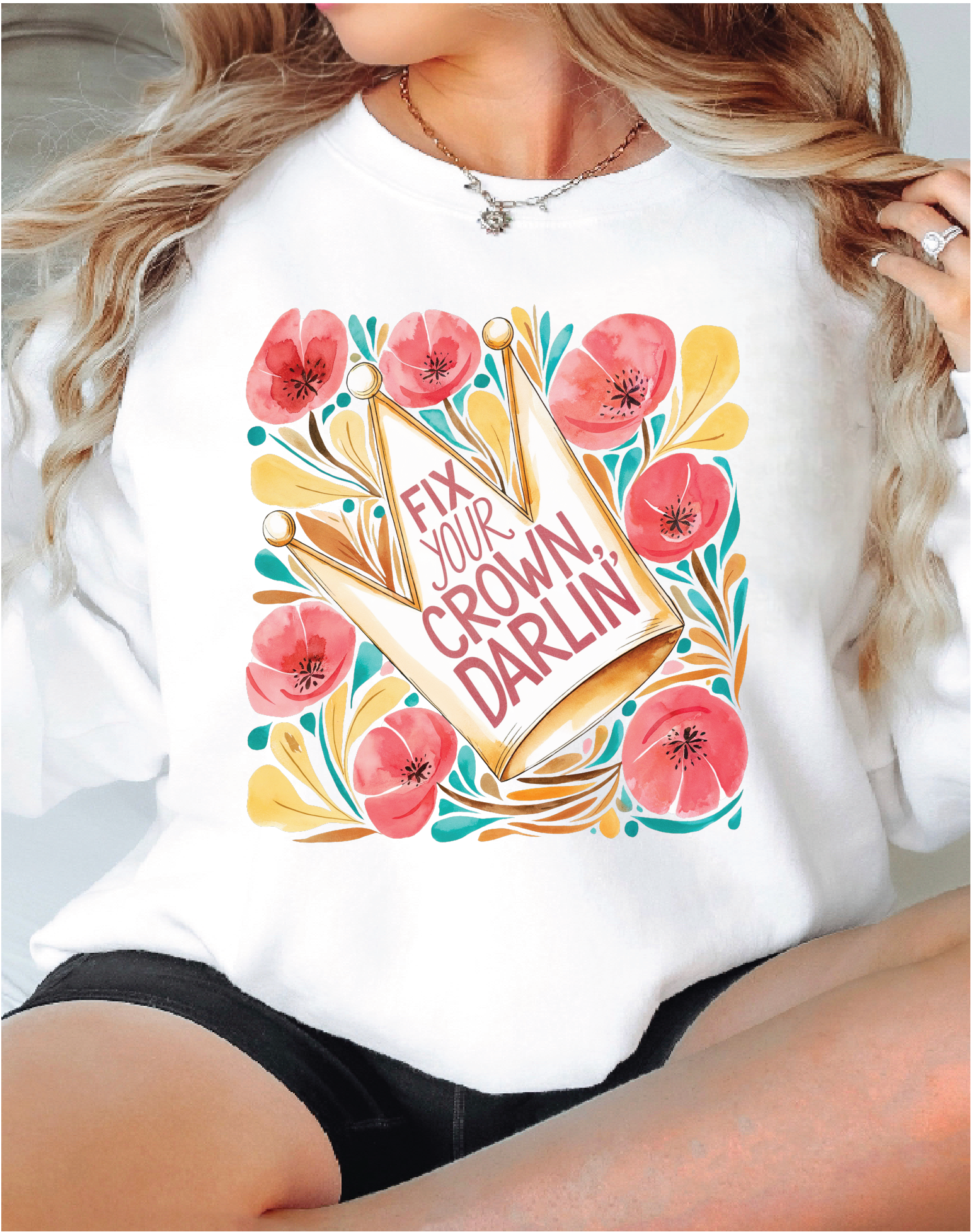 Southern Attitude Designs Inc - Wholesale T-Shirt (Graphic) - Women's - Fix Your Crown Darlin' Graphic Tee0