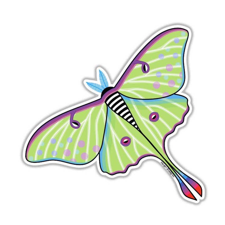 Luna Moth Waterproof Car Laptop Sticker for wholesale by MeganJDesigns