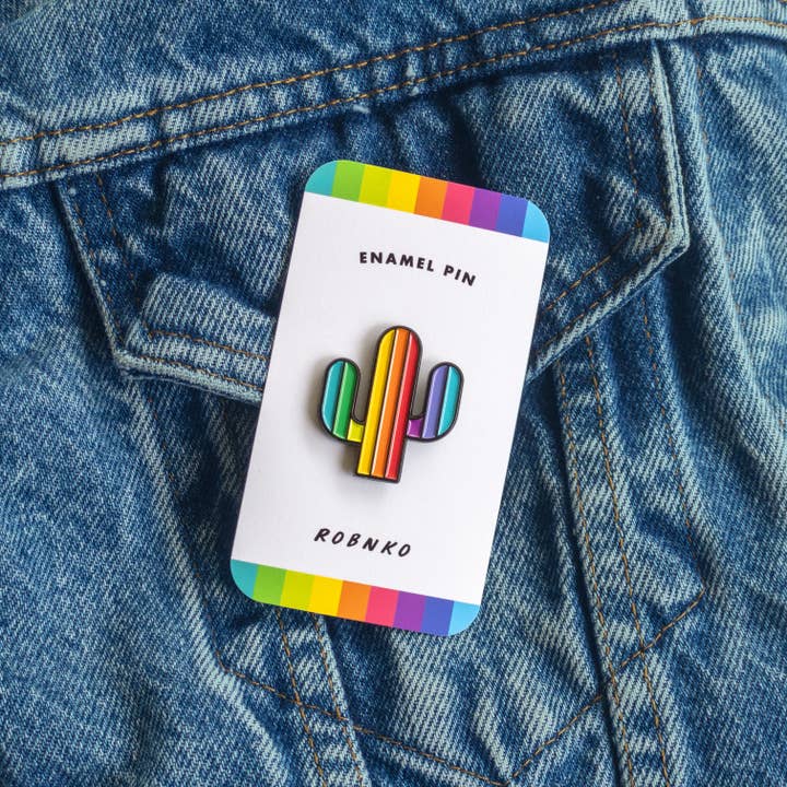 ROBNKO - Wholesale Lapel Pin/Button - Retro Cactus Pin4