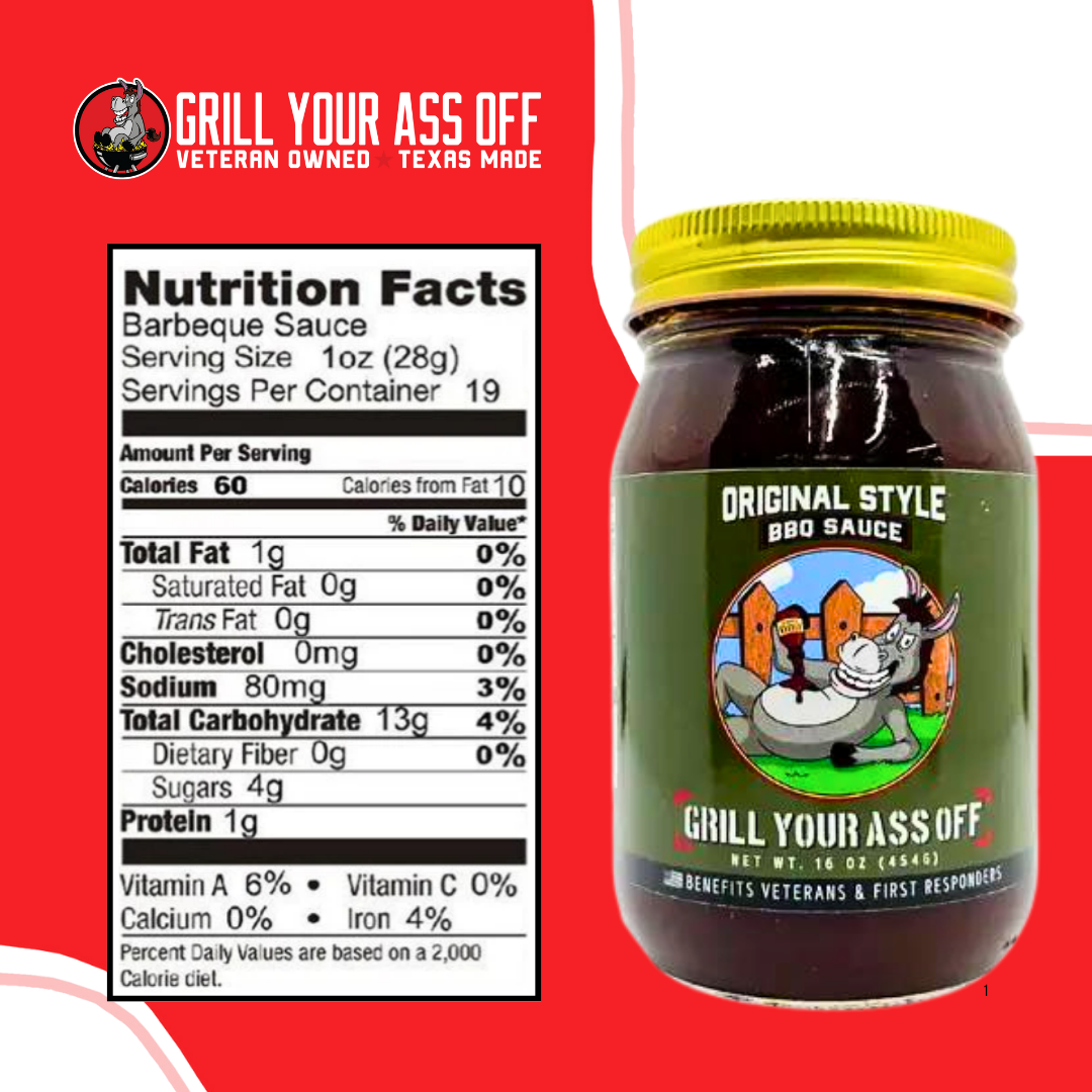 Grill Your Ass Off - Spices, Rubs, Seasonings, Sauces, Jerky - Wholesale BBQ Sauce - Original BBQ Sauce: A Classic Crowd-Pleaser for Every Shelf
1