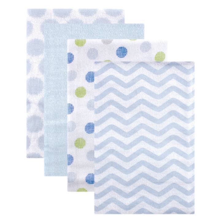 Luvable Friends Cotton Flannel Receiving Blankets, Blue Dots for wholesale by BabyVision
