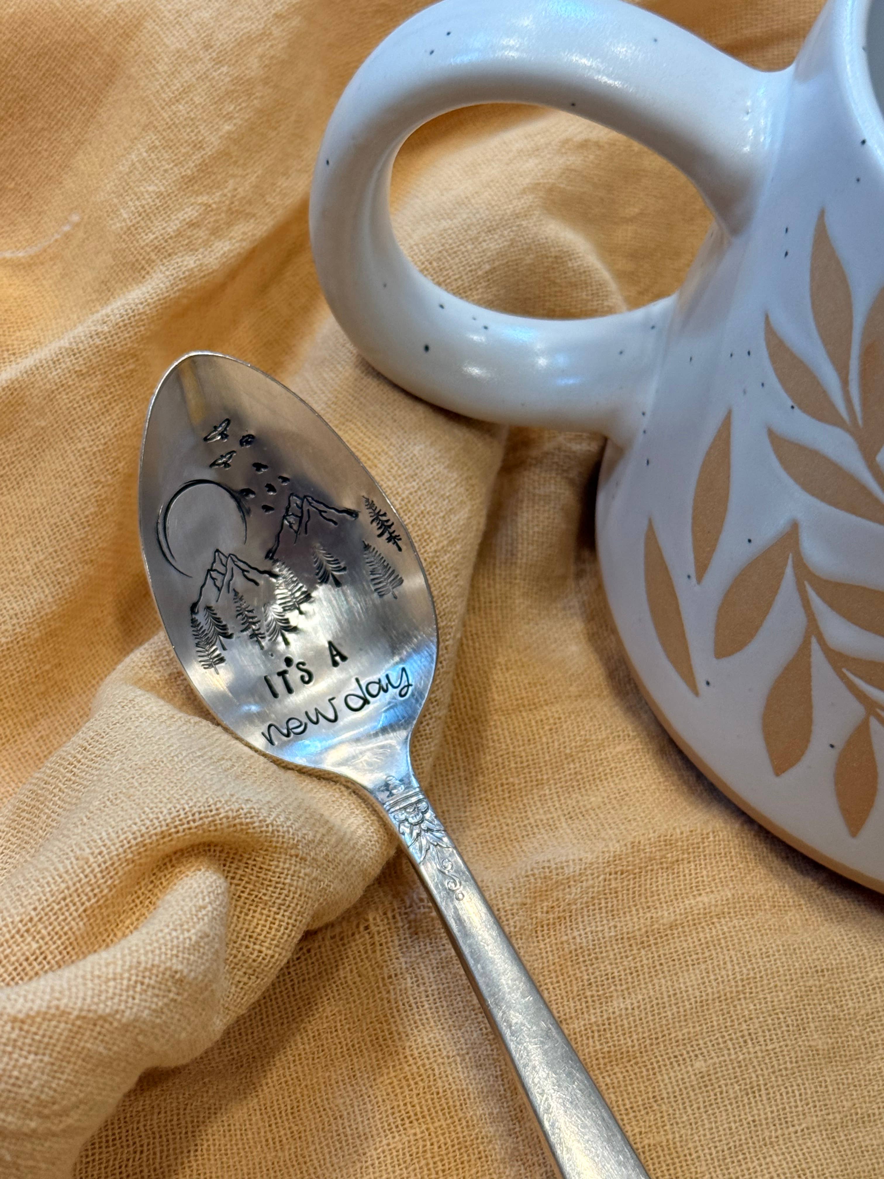 The WildSmith - Wholesale Flatware Serving Piece - Stamped Teaspoon, nature, it’s a new day!1