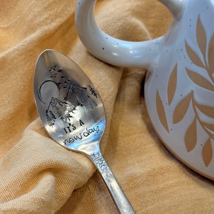The WildSmith - Wholesale Flatware Serving Piece - Stamped Teaspoon, nature, it’s a new day!1