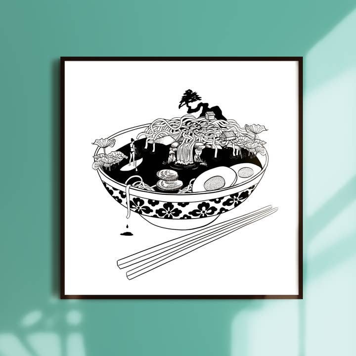 Chef, Art Print (8x8",12x12") Magic Food Ramen Landscape for wholesale by NKassia