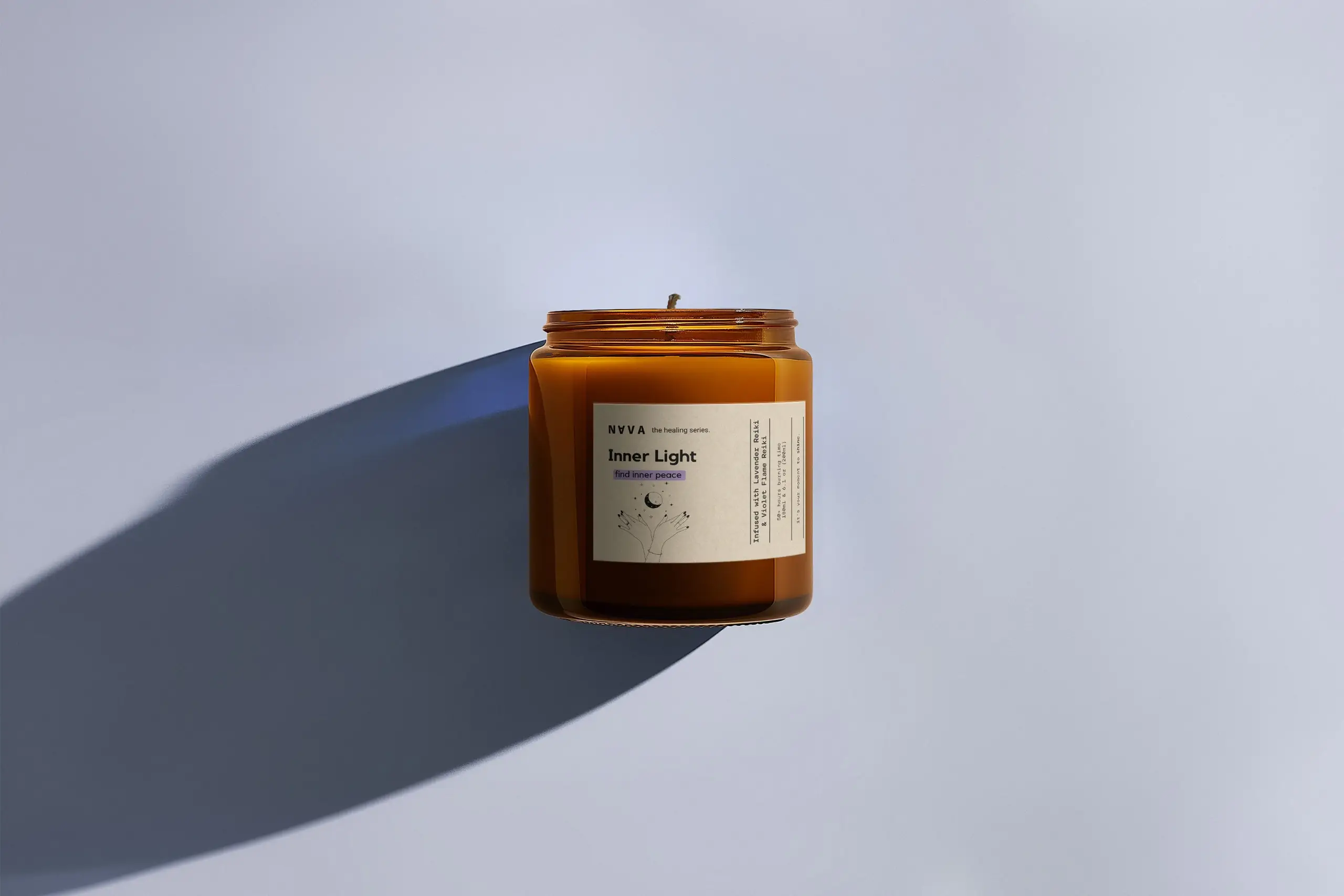 NAVA – wholesale Jar/filled candle – 	
Aromatherapy Organic Soy Candle - Inner Light 1