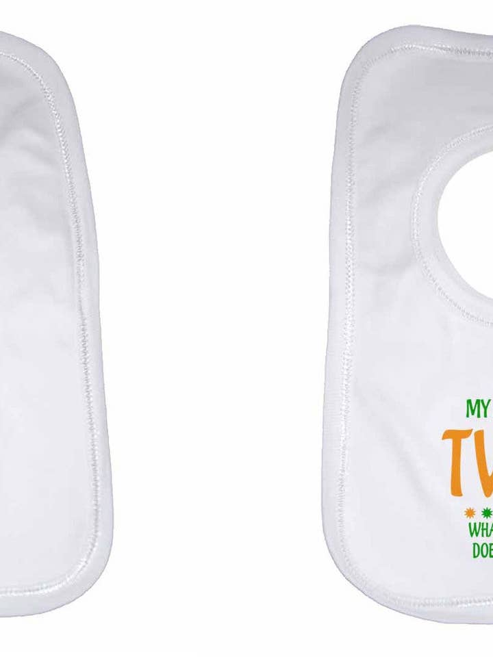My Mum Grows Twins What Super Power Does Yours Have? Twin Baby Bibs for wholesale by Little Ratbag