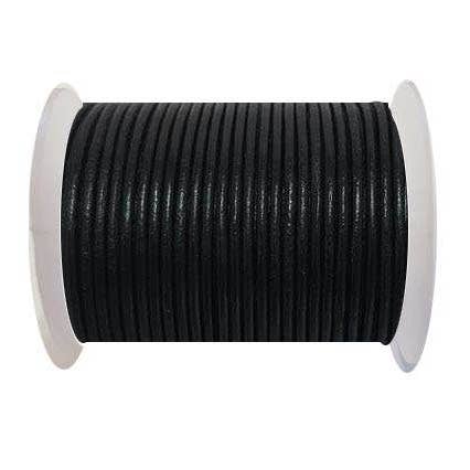 Sun Enterprises B.V. - Wholesale Craft Supplies - Round Leather Cord - 2mm - Black1