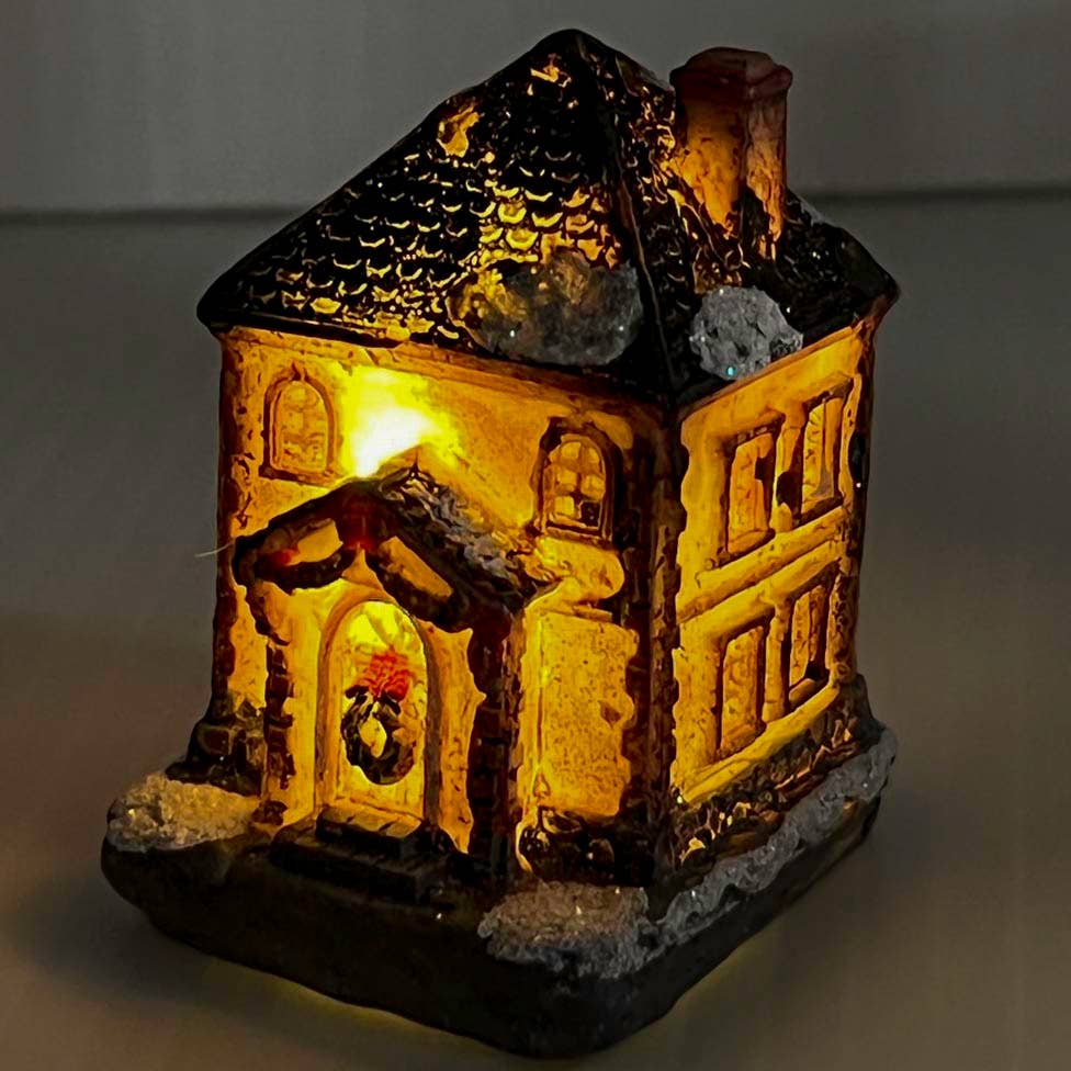 Summitbaking - Wholesale Christmas Decoration - Miniature Winter Christmas Village House with LED Lights, Br1