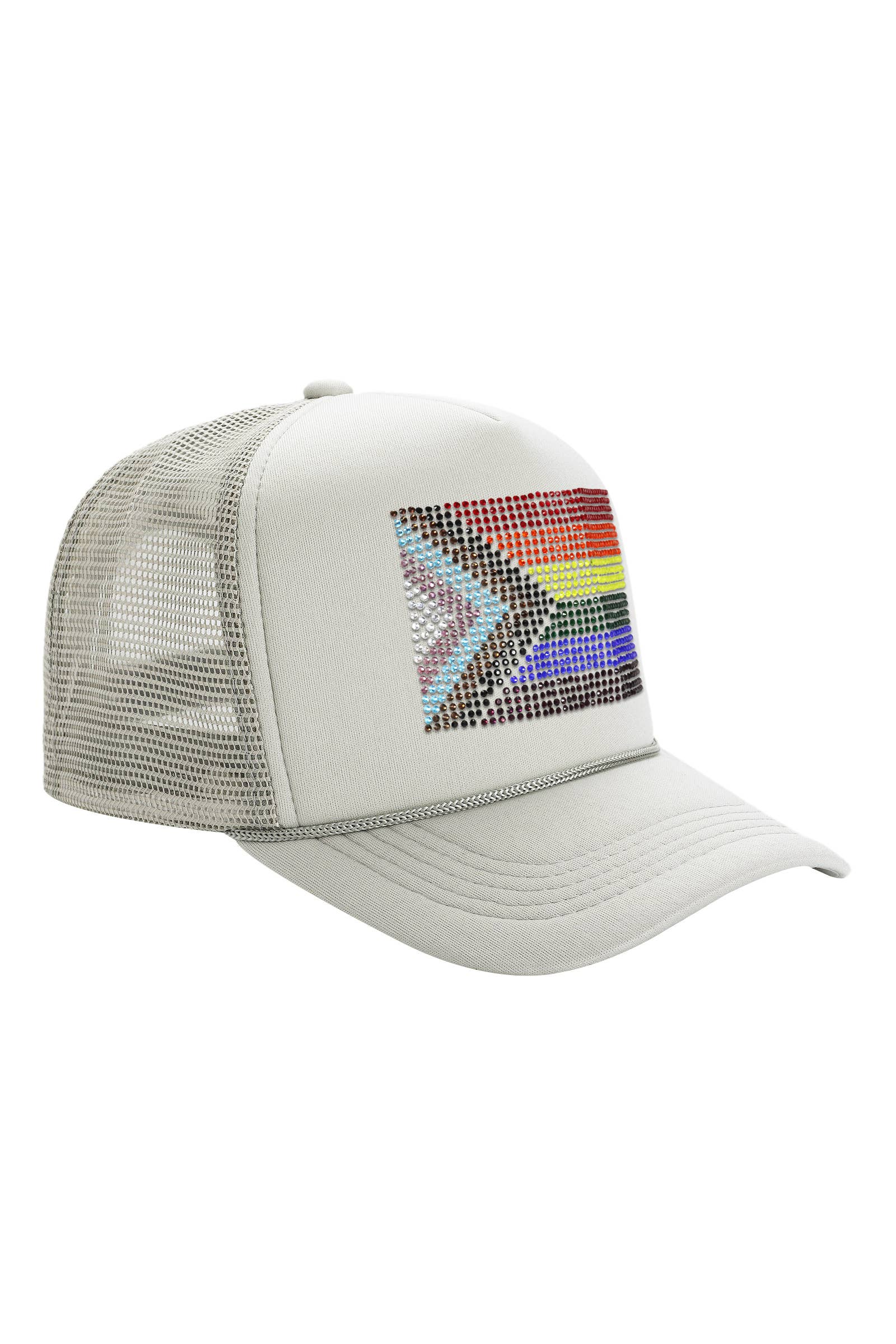 Cap Zone - Wholesale Trucker Hat - Unisex - Bling Rainbow Pride Flag Sponge Trucker Hat9
