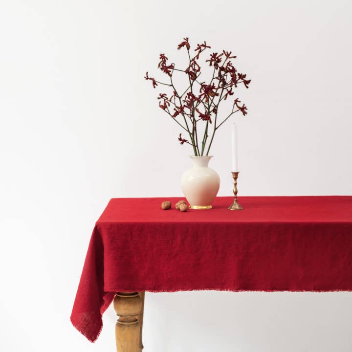 Lava Falls linnedug med frynser for engroshandel hos Linen Tales (We cover U.S. import duties)