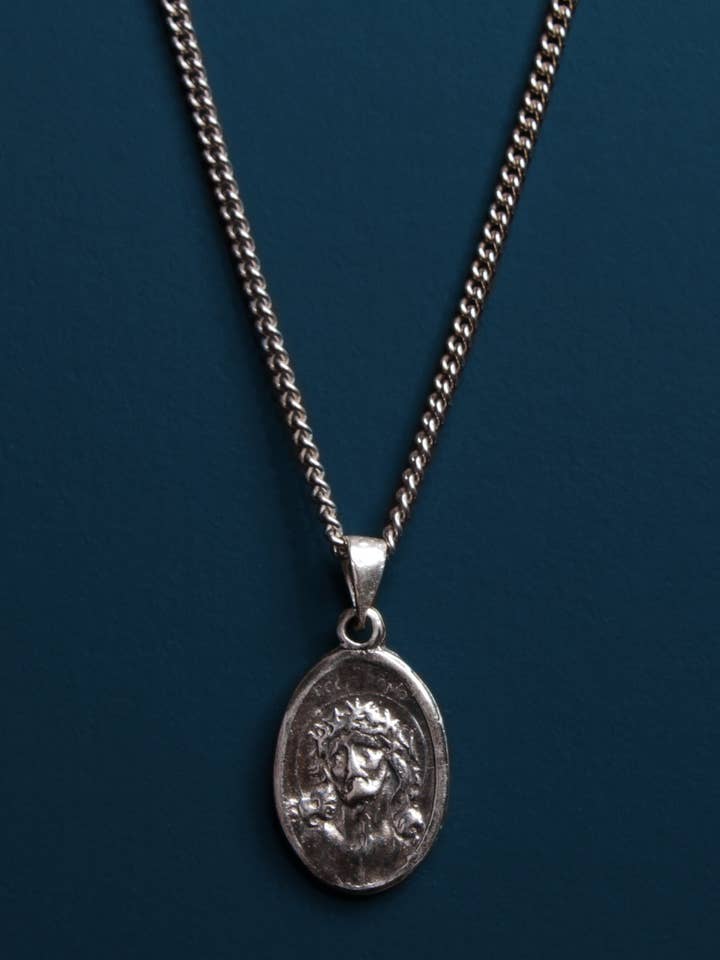 Jesus og Maria Sterling Sølv Medalje Halskæde til Mænd for engroshandel hos We Are All Smith