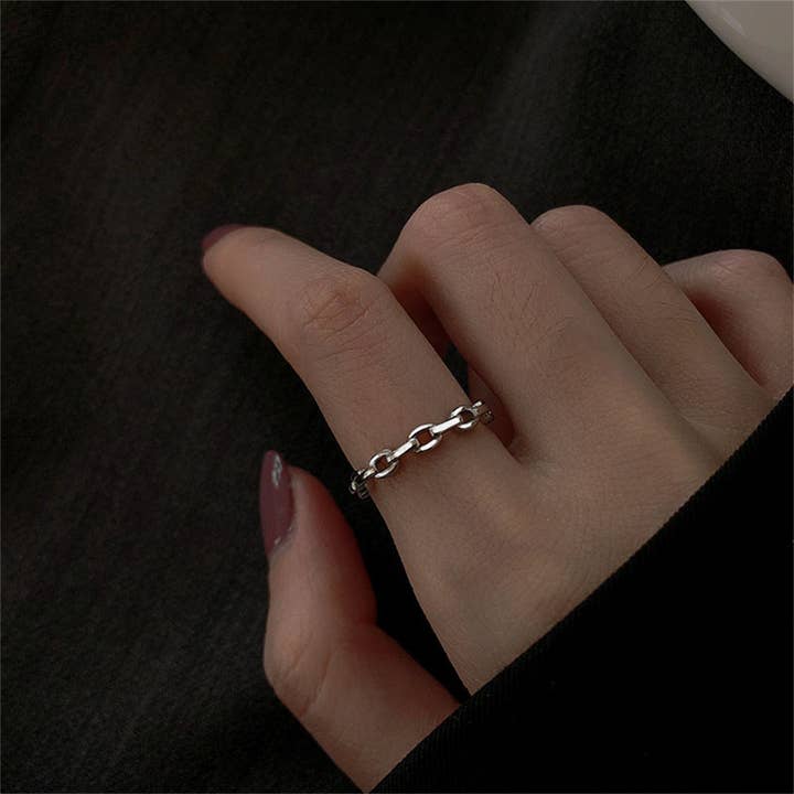Perimade & Co. LLC - Wholesale Band/Stacked Ring - Stackable Chain Band Ring in 925 Sterling Silver