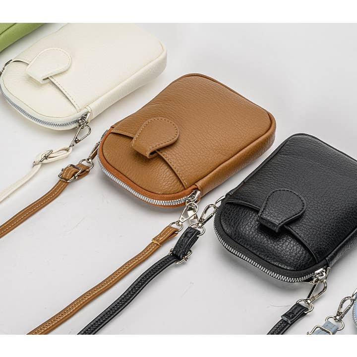 Superbia – wholesale Crossbody bag – Women's – Small Soft Silver Toned Front Pocket Mobile Bag4