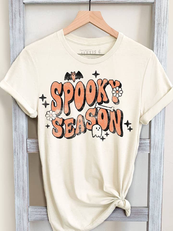 Spooky Season Graphic Tee, Halloween, October Festival Tee for wholesale by SewCalUSA