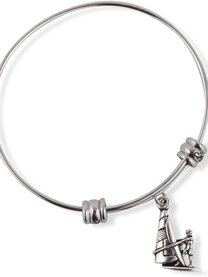 Emerald Park Jewelry Wind Surfing Person on Sailboard Fancy Bangle for wholesale by Dave The Bunny
