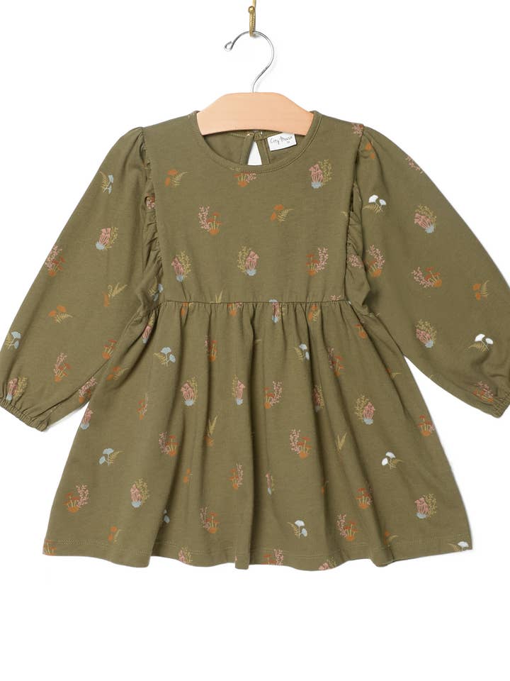 Robe à manches bouffantes - Champignons de lichen pour la vente par City Mouse Studio