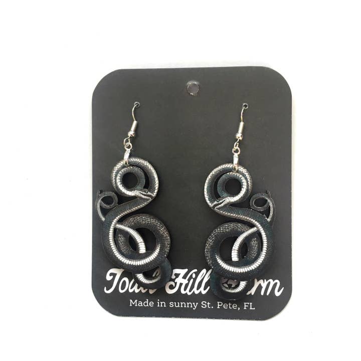 Toad Hill Farm - Wholesale Dangle Earrings - Black Snake Earrings - Halloween / Reptile - Laser Cut Wood1