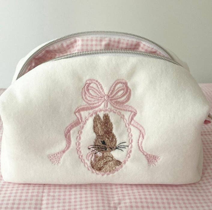 Dipped Shop - Wholesale Makeup/Cosmetic Bag - Cute Bow Flower Print Makeup Bag DP25C5695