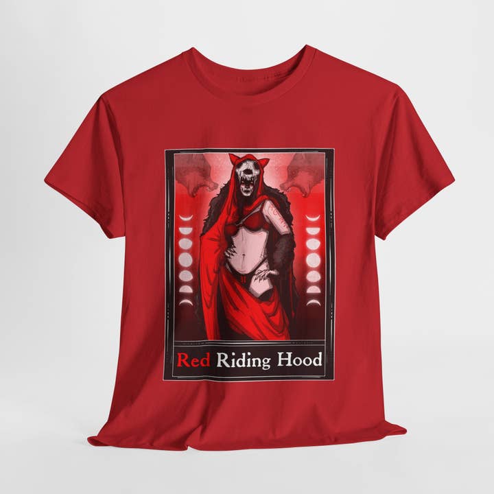 LVB Art - Wholesale T-Shirt (Graphic) - Unisex - Red Riding Hood Tarot (Front & Back Print) Unisex Heavy Cotton Tee