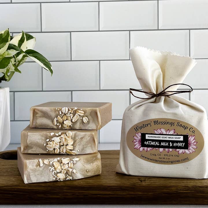 Oatmeal Milk and Honey Goat Milk Soap for wholesale by Winters’ Blessings Soap Co.