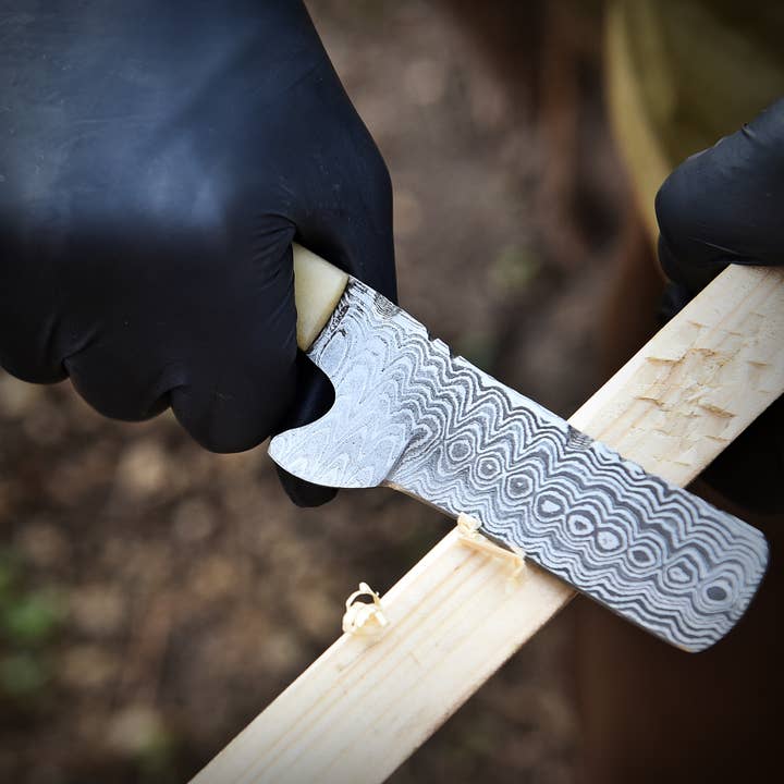 Deer Edge - Wholesale Kitchen/Utility Knife -
Authentic Handcrafted Damascus Steel Cheese Knife with Ergo5