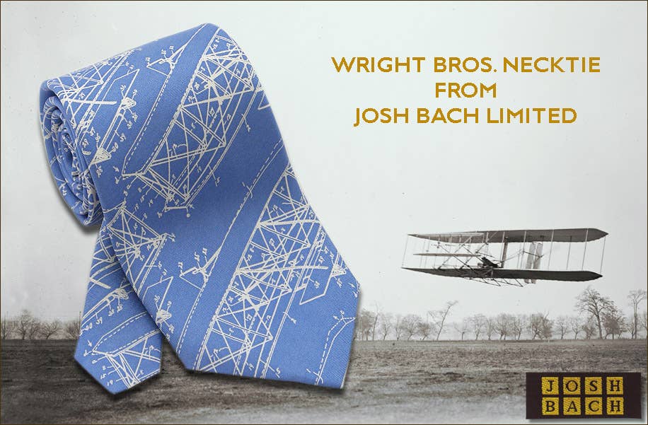 Josh Bach Limited - Wholesale Necktie - Men's - Wright Brothers Plane Silk Necktie1