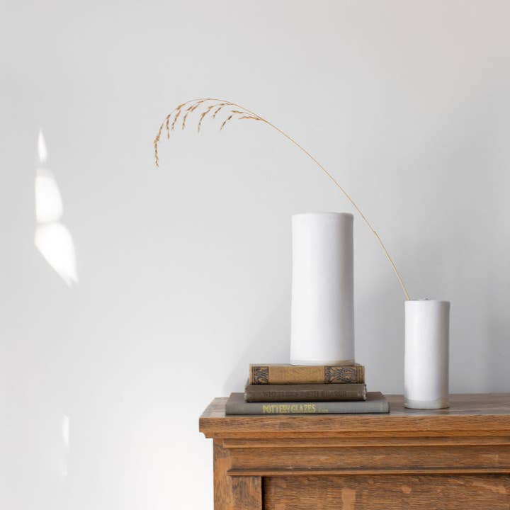 Tagliaferro Ceramics - Wholesale Vase - White Matte Pillar Flower Vases4