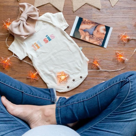 Default baby graphic organic bodysuit | lil sis original for wholesale on Faire1