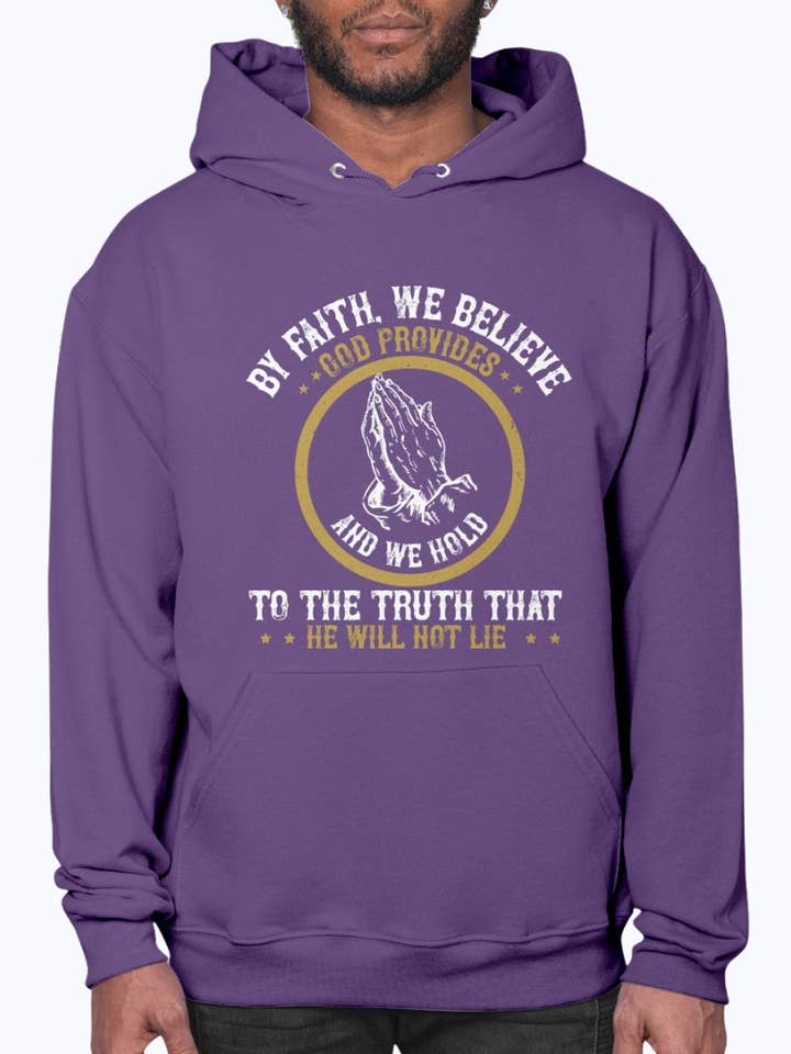 Par la foi, nous croyons que Dieu fournit - Chrétien- Sweat à capuche pour la vente par tshirt unlimited