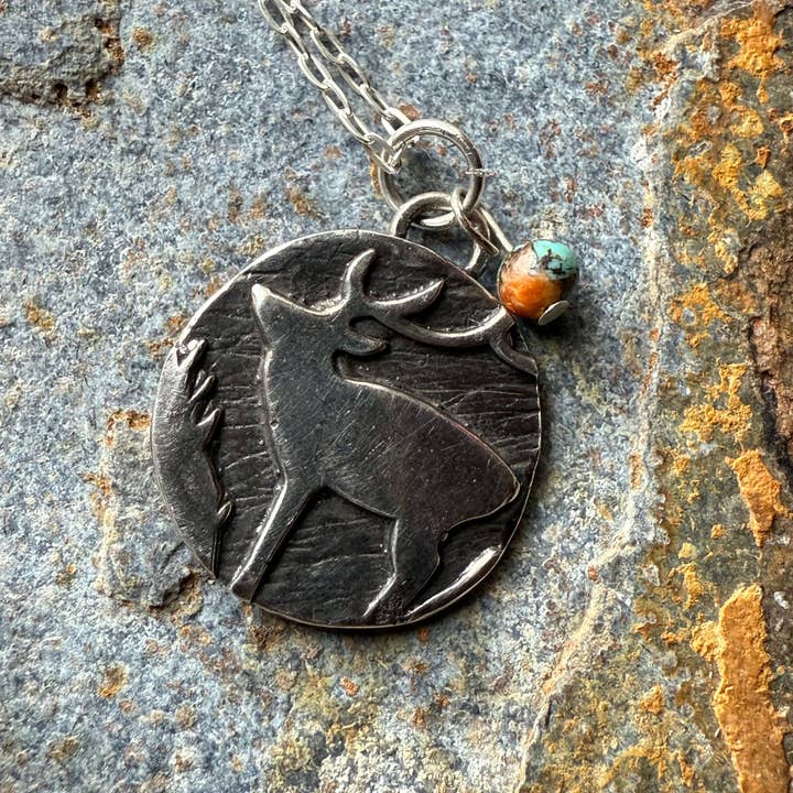 Wild Mountain Soul Designs - Wholesale Pendant/Charm Necklace - Silver Western Rustic Elk Pendant5
