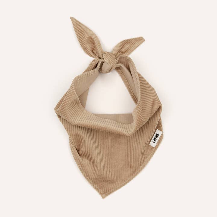 CAFIDE - Wholesale Pet Bandana - Dog - Beige Corduroy Dog Bandana Design, Cream0