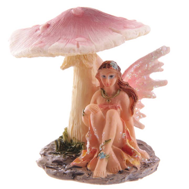 Puckator Ltd - Wholesale Ornament - Flower Fairy Resting Under Mushroom2