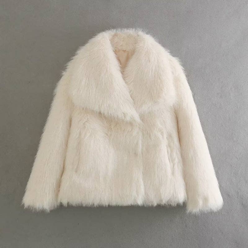 safistyle - Wholesale Fur/Faux Fur Coat - Women's - Loose Faux Fur Collar Coat10