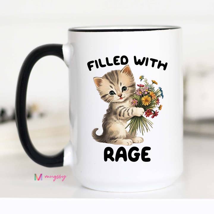 Filled with Rage Kitten Coffee Mug, Funny Mug, Cat Lover Mug for wholesale by Mugsby