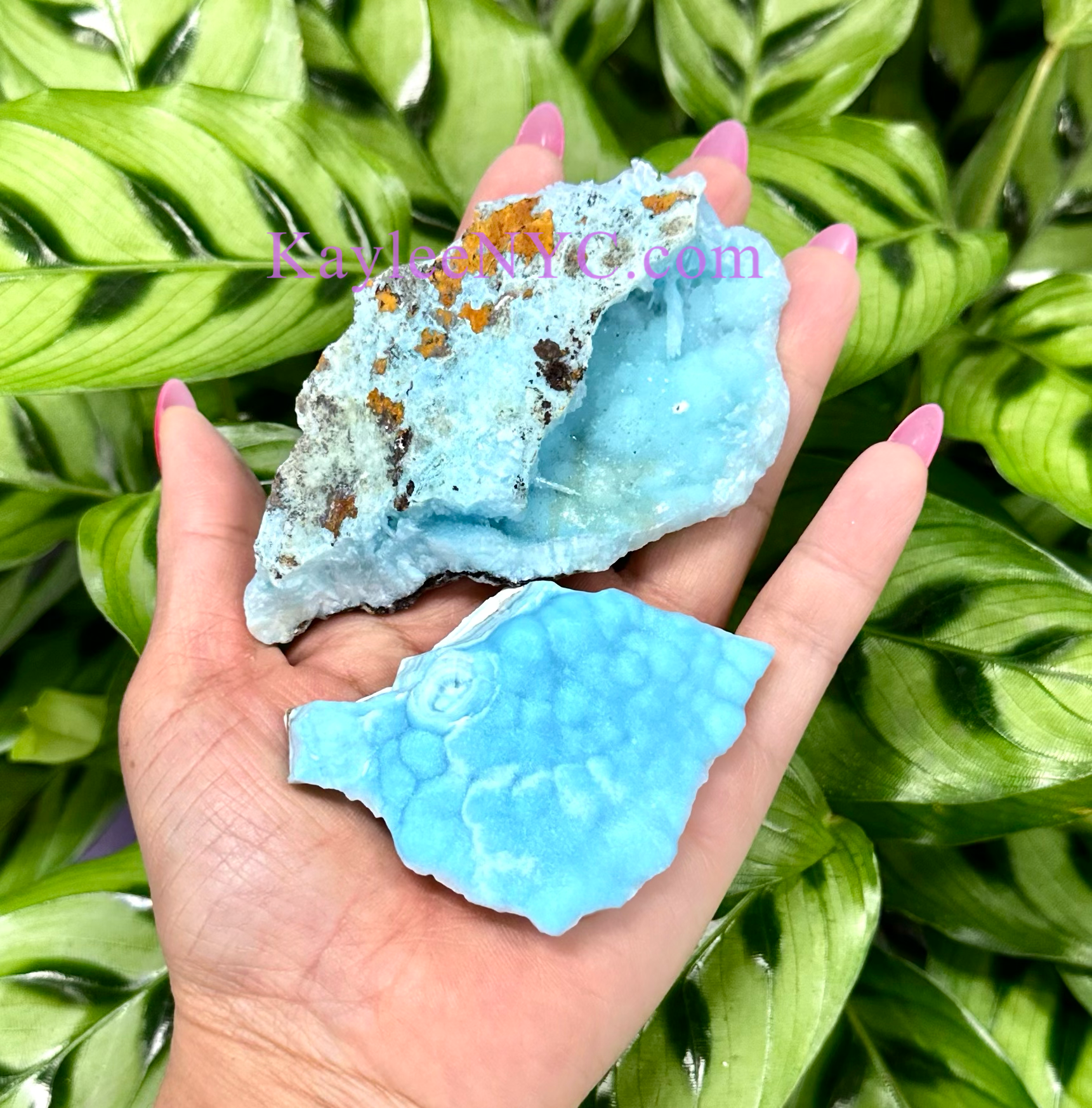 KayleeNYC - Vente Pierre et cristal de spiritualité - Cristal brut de spécimens d'aragonite bleue naturelle de 2 livres5