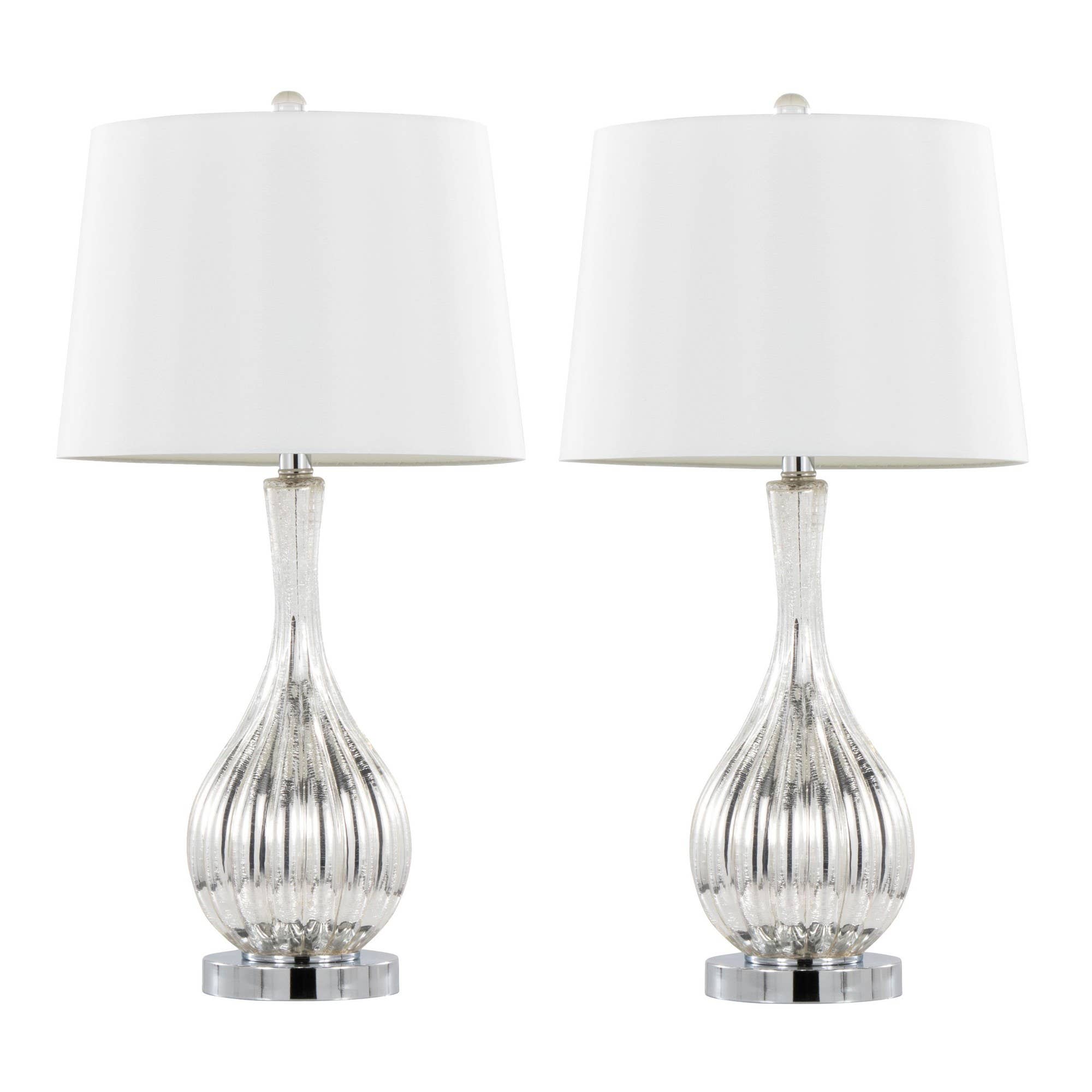 Jenny 27" Table Lamp - Set of 2 in Silver Crackle Glass for wholesale on Faire9