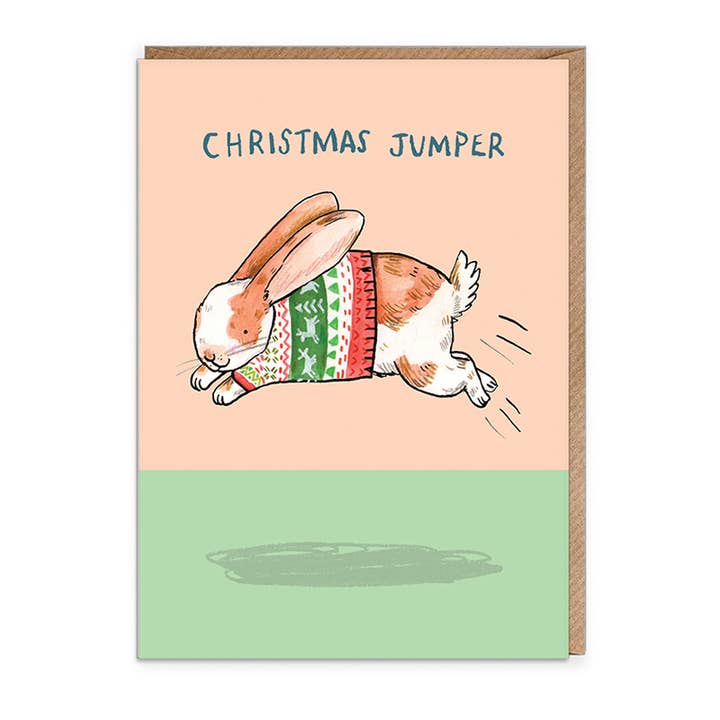Christmas Jumper Greetings card - Festive Knitwear Design for wholesale by Jelly Armchair