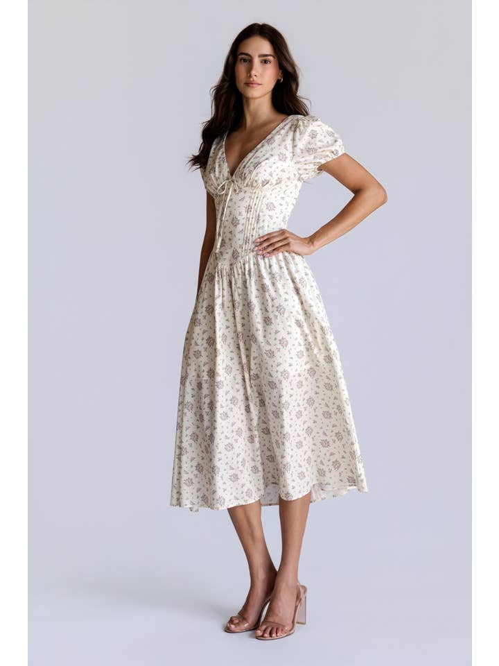 JD7949 - FLORAL FIT AND FLARE MIDI DRESS for wholesale on Faire3