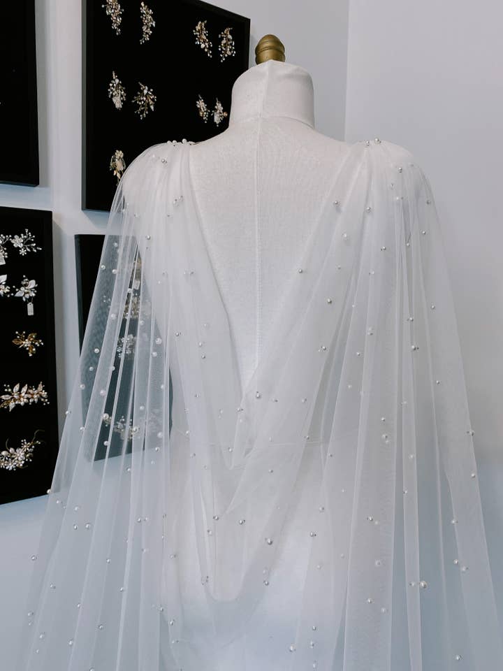 Brides and Belts - Wholesale Cape - Women's - Pearl Studded Cape