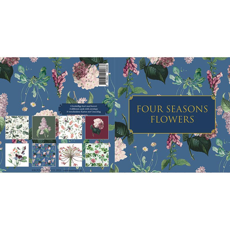 Koustrupco - Wholesale Everyday Greeting Card - Square cards/ Four season flowers 8 greeting cards w/envelop3