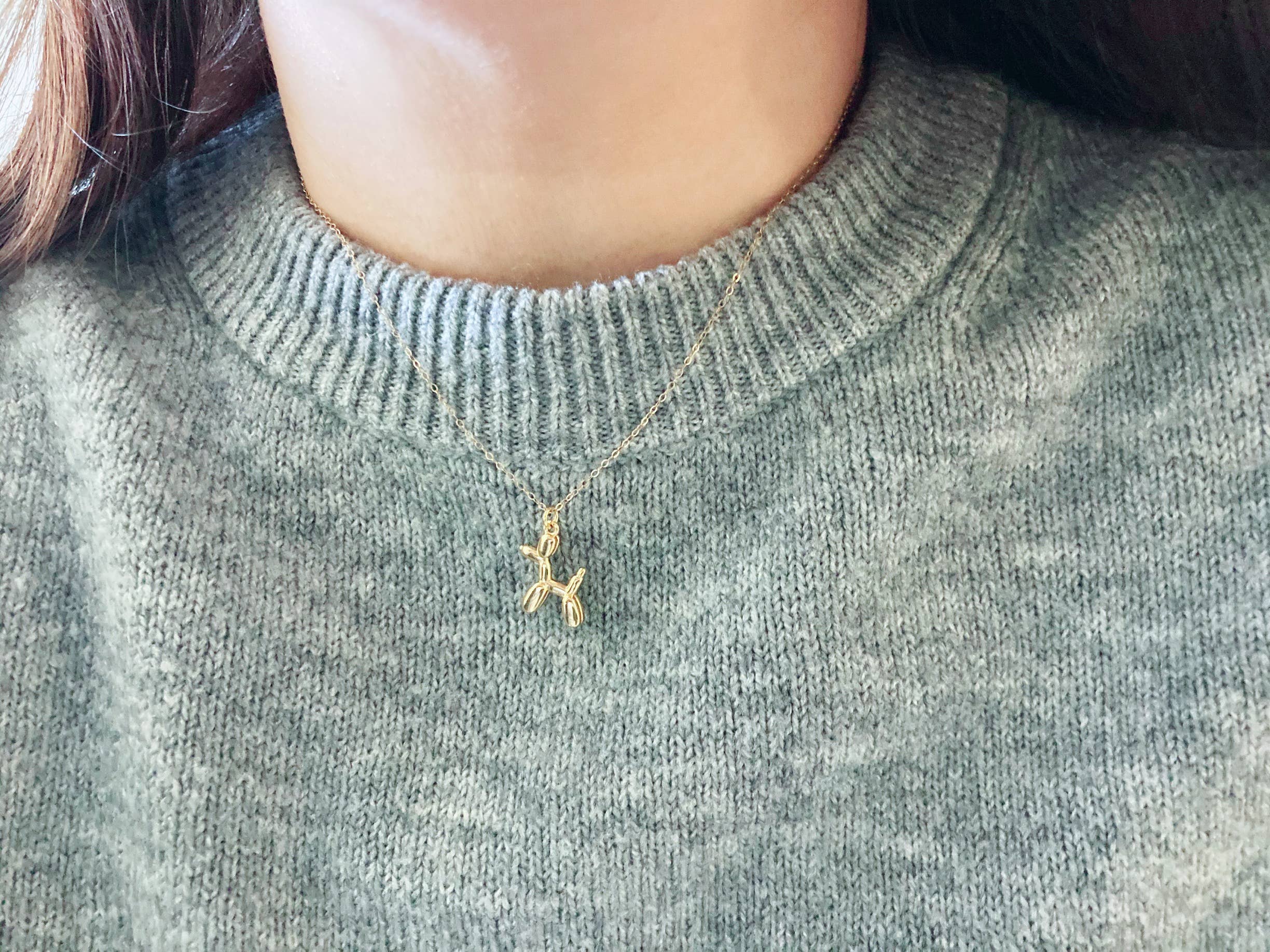 Amady Jewelry – Großhandel Kette mit Anhänger/Charm – Hundehalskette in Ballongold, Welpenballon-Halskette, kleiner Hund8