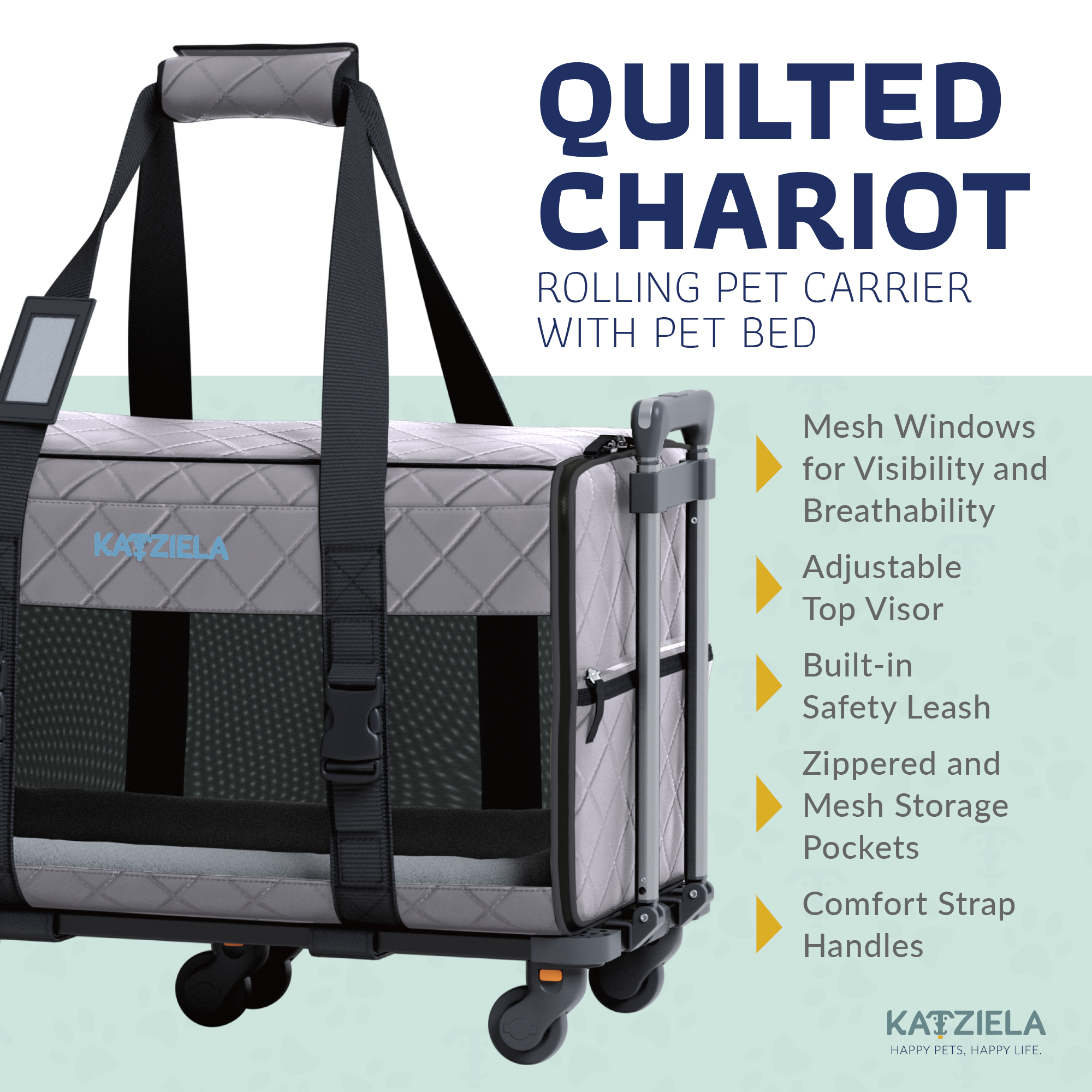 Katziela – Großhandel Haustier-Transportbox – Katze/Hund – Katziela® Chariot PRO Tragetasche für Haustiere, gesteppt27