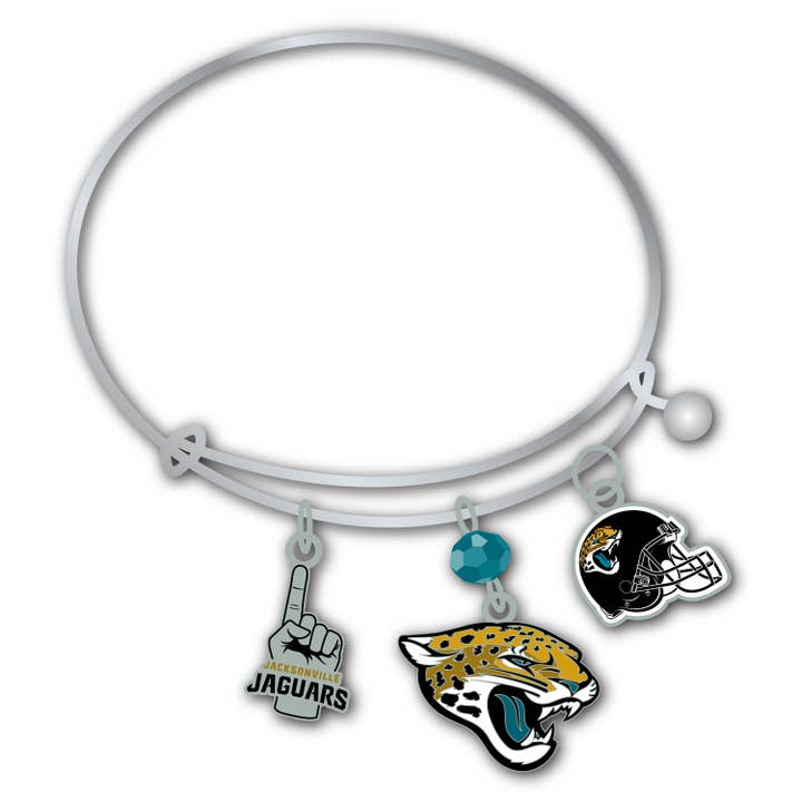 NFL Jacksonville Jaguars 3 Charm Bracelet for wholesale by Mojo Licensing