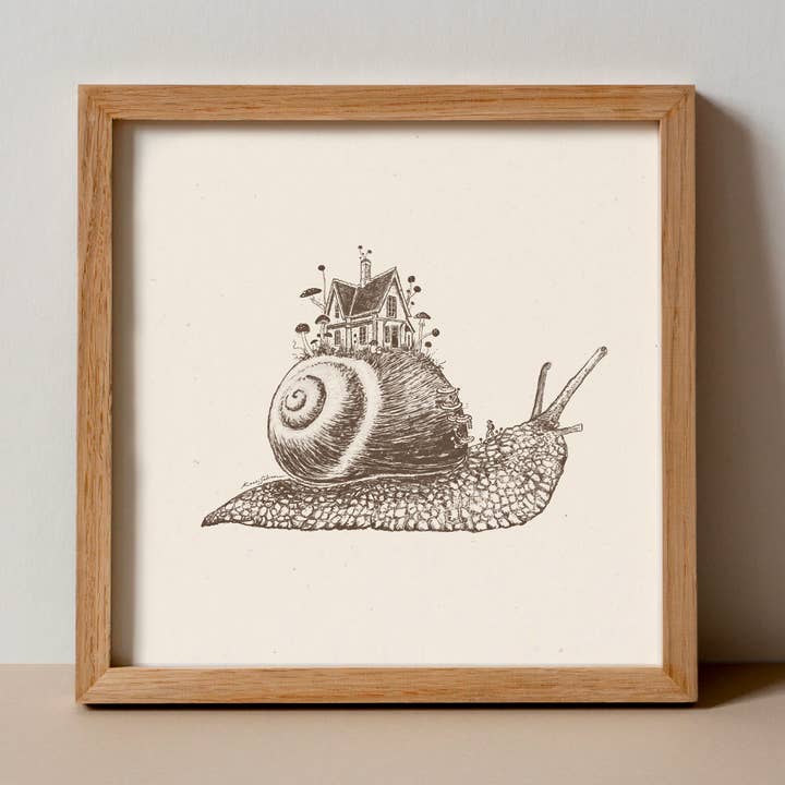 Mushroom Snail House Art Print for wholesale by Kaari & Co.
