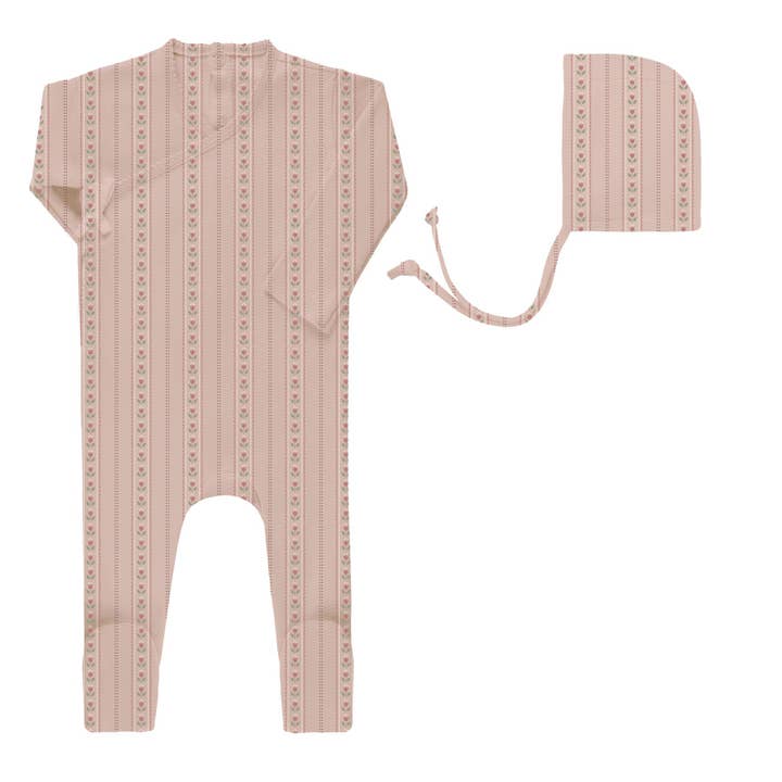 Algodão Jersey - Tulipa Linear - Rosa por atacado de Ely’s & Co.