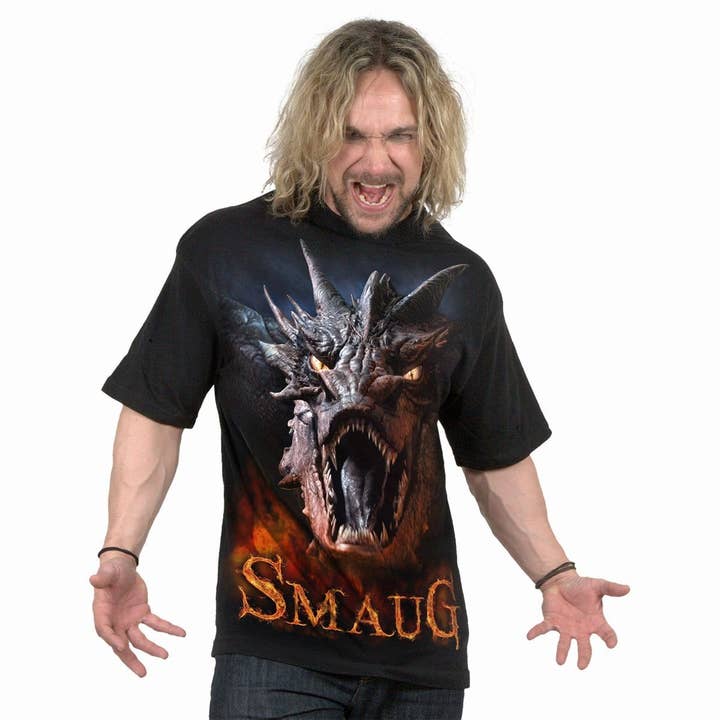 Spiral - Wholesale T-Shirt (Graphic) - Unisex - THE HOBBIT - SMAUG - T-Shirt Black
