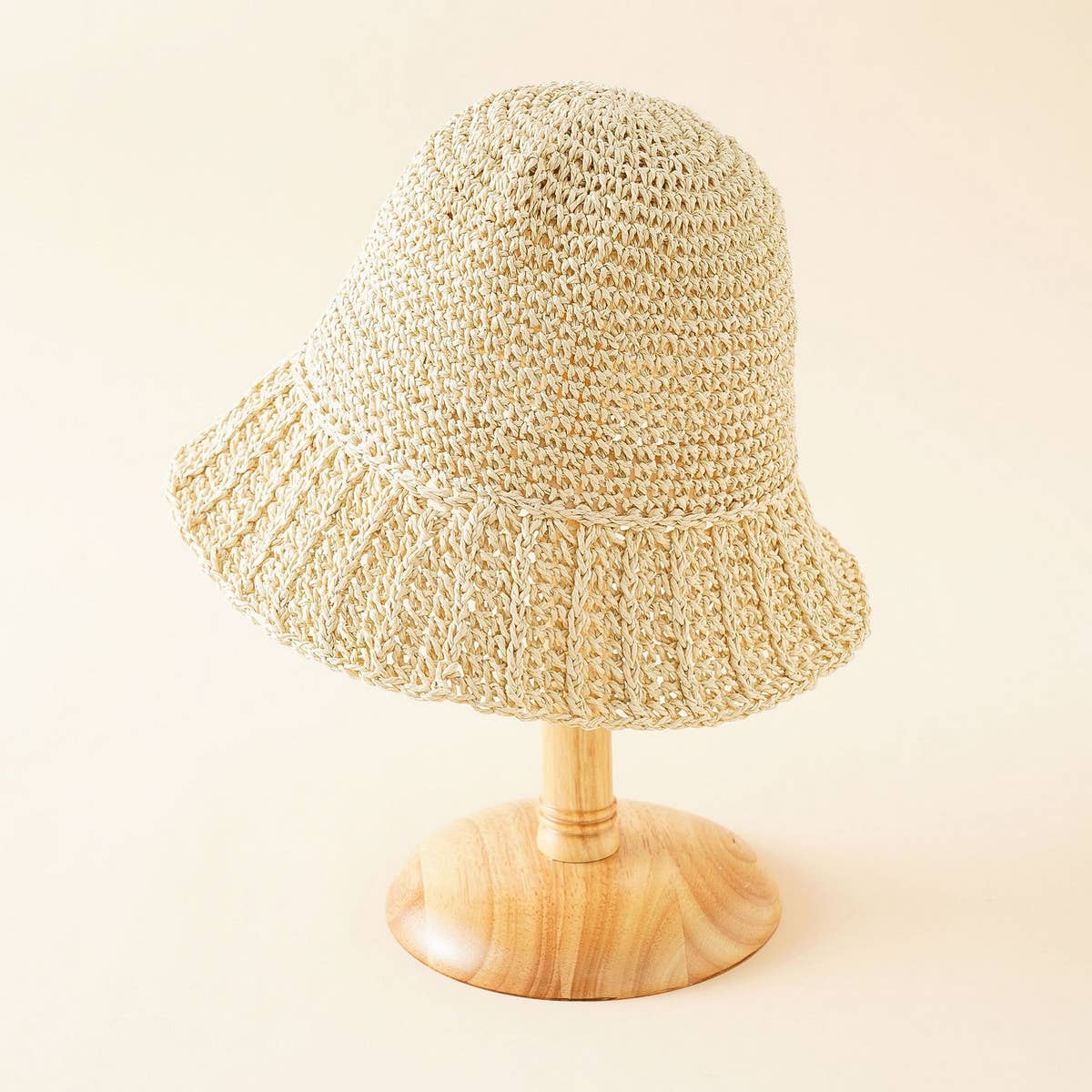 ACCITY - Wholesale Bucket Hat - Women's - PASTORAL STYLE BEACH STRAW BUCKET HAT_CWAH14167