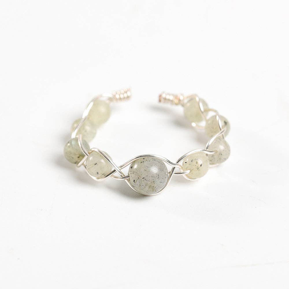 Mio Queena - Wholesale Cocktail/Statement Ring - Copper Wire Hand-woven Natural Stone Adjustable Ring16