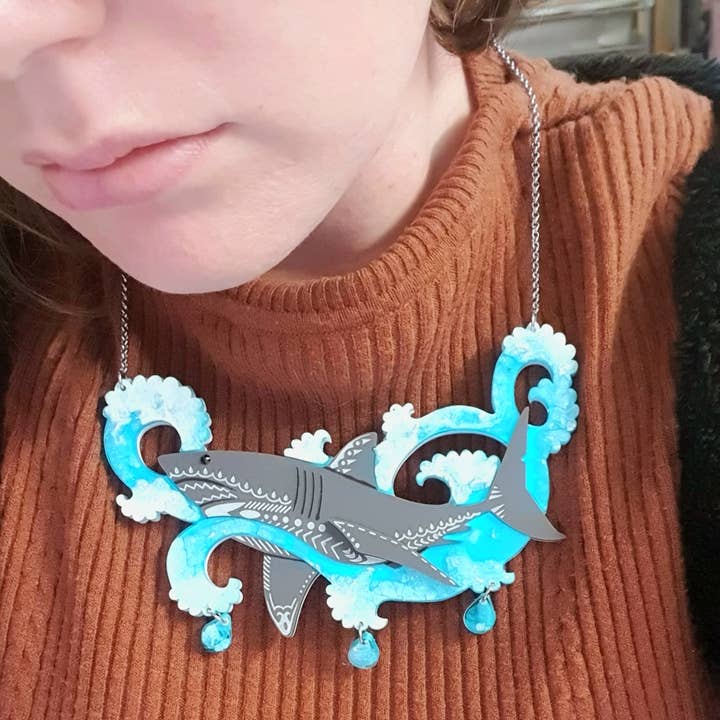 Lost Kiwi Designs - Wholesale Pendant/charm necklace - Great White Necklace4