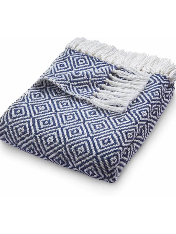 Manta de Diamante Tejida Azul Marino para venta al por mayor de THE RUGS